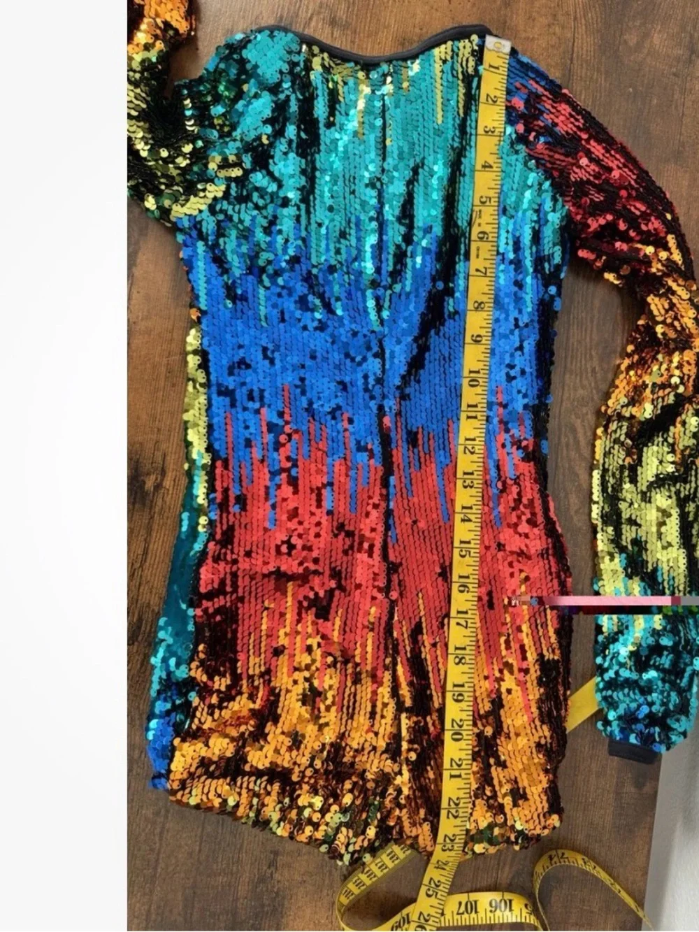 Weissman Costumes Adult Multicolor Sequin Long Sleeve Biktard Dance Costume MC